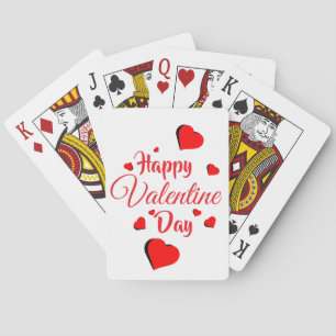 Gelukkige Valentijnsdag wit Pokerkaarten