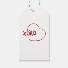 Gelukkige Valentijnsdag Witte Eenvoudige XOXO Lief Cadeaulabel