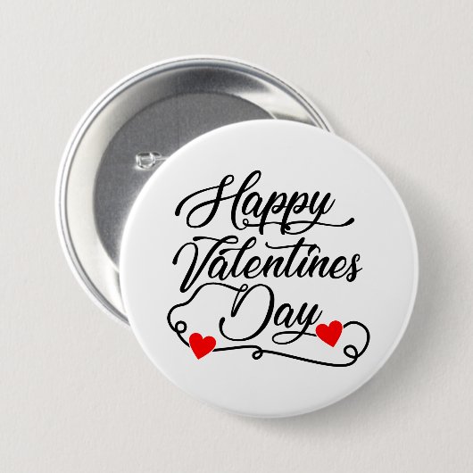 Gelukkige Valentijnsdag woordkunst Ronde Button 7,6 Cm (Voorkant /achterkant)