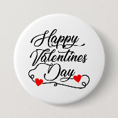 Gelukkige Valentijnsdag woordkunst Ronde Button 7,6 Cm (Voorkant)