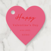 Gelukkige Valentijnsdag XOXO Cheeries Hart Bedankjes Labels (Voorkant)