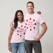 Gelukkige Valentijnsdag zachte pastel rode rozen u T-shirt (Unisex)