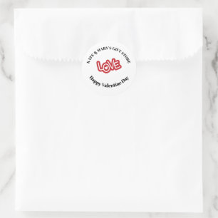 Gelukkige Valentijnsdag Zakelijke naam  Ronde Sticker