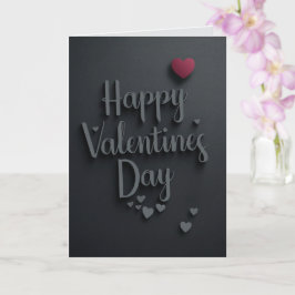 Gelukkige Valentijnsdag Zwart Majestueus Elegant Kaart