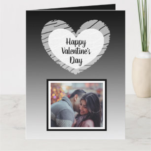 Gelukkige Valentijnsdag Zwarte Ombre Fotokaart Kaart