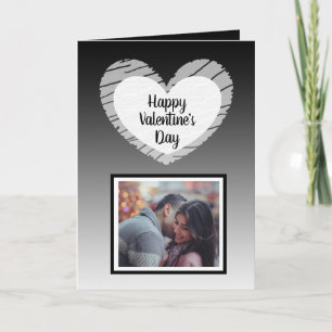 Gelukkige Valentijnsdag Zwarte Ombre Fotokaart Kaart