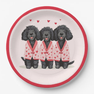 Gelukkige Valentijnsdag Zwarte Standaard Poodle Ho Papieren Bordje