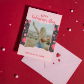 Gelukkige Valentijnse grillige rode hartjes bloeme Feestdagenkaart