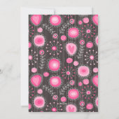 Gelukkige Valentijnse grillige roze harten bloem N Feestdagenkaart (Achterkant)