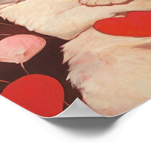 Gelukkige Valentijnse kat Poster (Hoek)