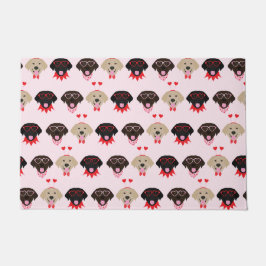 Gelukkige Valentijnse  Labrador Retriever Dogs Deurmat