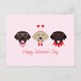 Gelukkige Valentijnse  Labrador Retriever Dogs Feestdagenkaart