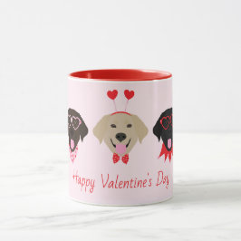 Gelukkige Valentijnse  Labrador Retriever Dogs Mok