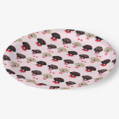 Gelukkige Valentijnse  Labrador Retriever Dogs Papieren Bordje (Gekanteld)