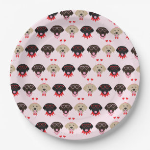 Gelukkige Valentijnse  Labrador Retriever Dogs Papieren Bordje