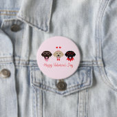 Gelukkige Valentijnse  Labrador Retriever Dogs Ronde Button 7,6 Cm (In situ)