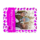 Gelukkige Valentijnse Moderne Paarse Roze Hart Fot Magneet (Horizontaal)