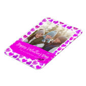 Gelukkige Valentijnse Moderne Paarse Roze Hart Fot Magneet (Linkerzijde)