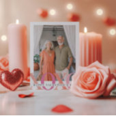 Gelukkige Valentijnse Moderne Roze Foto Feestdagenkaart