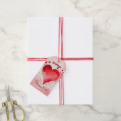 Gelukkige Valentijnse Rode Hart Cadeaulabel (Met Touw)