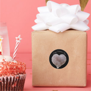 Gelukkige Valentijnse  roze Amethist kristallen ha Ronde Sticker