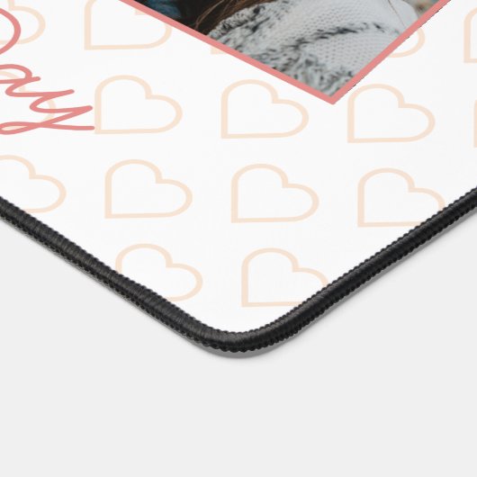 Gelukkige Valentijnse  Schattige 3 foto hartpatroo Bureaumat (Hoek)