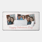 Gelukkige Valentijnse  Schattige 3 foto hartpatroo Bureaumat (Keyboard & Muis)