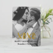 Gelukkige Valentine's Eenvoudige Foto van de Folie Feestdagenkaart (Staand voorkant)