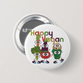 Gelukkige Veganist Ronde Button 5,7 Cm (Voorkant /achterkant)