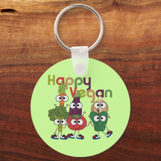 Gelukkige Veganist Sleutelhanger (Voorkant)