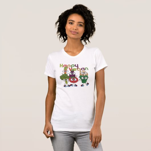 Gelukkige Veganist T-shirt (Voorkant volledig)