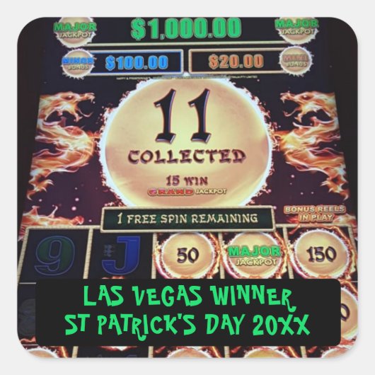 Gelukkige Vegas-winnaar Verloving op St. Patrick's Vierkante Sticker (Voorkant)