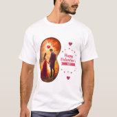Gelukkige Velentine's Day - Gepassioneerde Vlammen T-shirt (Voorkant)