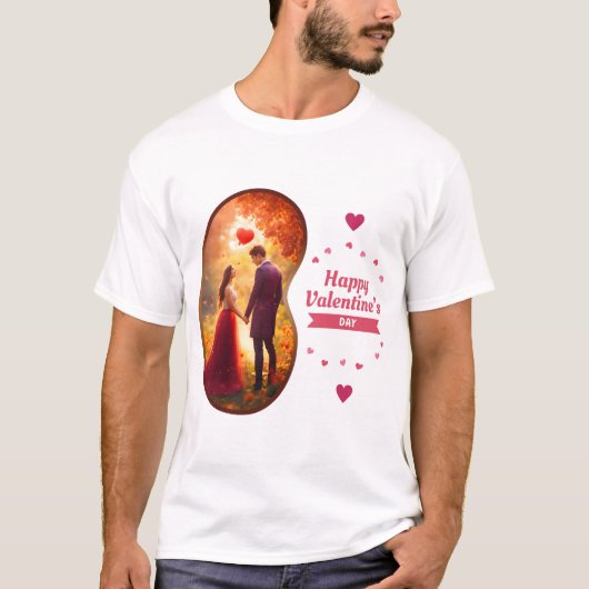 Gelukkige Velentine's Day - Gepassioneerde Vlammen T-shirt (Voorkant)