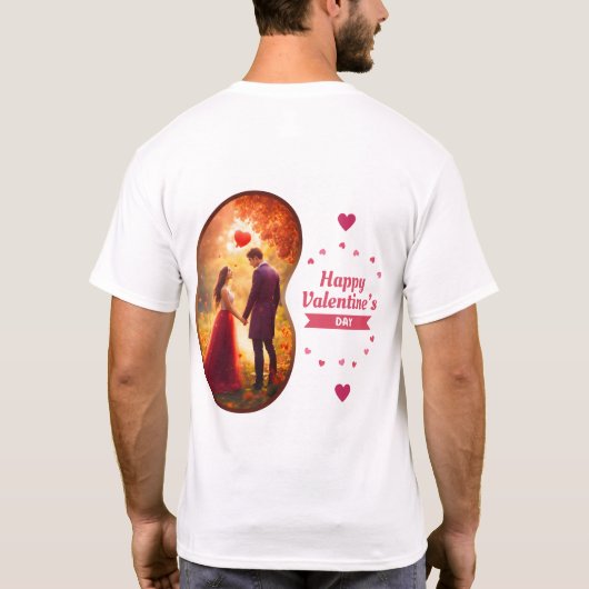 Gelukkige Velentine's Day - Gepassioneerde Vlammen T-shirt (Achterkant)