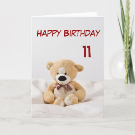 Gelukkige Verjaardag 11e Teddy Bear Theme Kaart