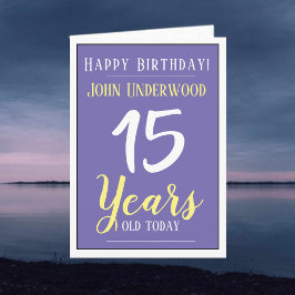 Gelukkige verjaardag 15 jaar oud kaart