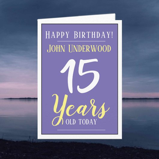 Gelukkige verjaardag 15 jaar oud kaart