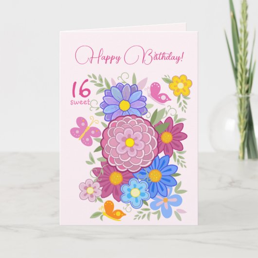 Gelukkige verjaardag! 16 bloemen en vogels (Voorkant)