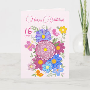 Gelukkige verjaardag! 16 bloemen en vogels