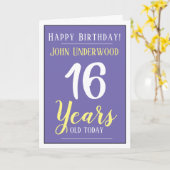 Gelukkige verjaardag 16 jaar oud kaart (Gele Bloem)