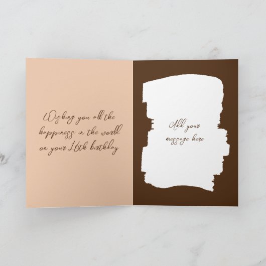 Gelukkige verjaardag 16 vandaag voeg foto bruin to kaart (Binnen)