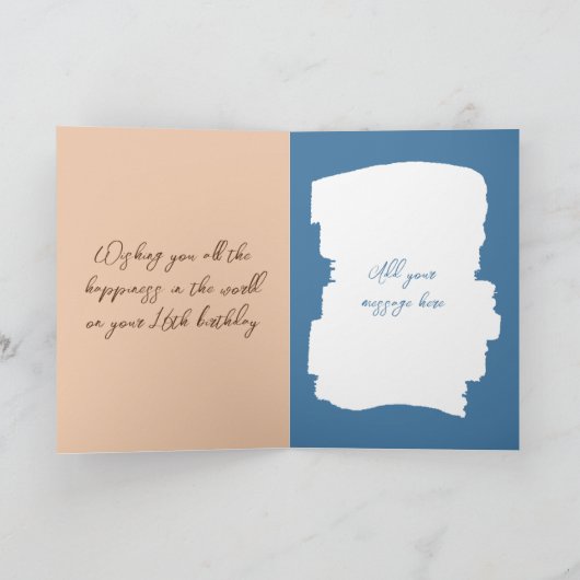 Gelukkige verjaardag 16 vandaag voeg fotoblauw toe kaart (Binnen)