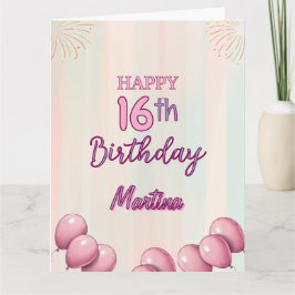 Gelukkige Verjaardag 16e Tiener Sweet Girl Kaart