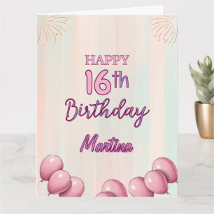 Gelukkige Verjaardag 16e Tiener Sweet Girl Kaart