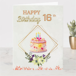 Gelukkige Verjaardag 16e Tiener Sweet Girl Kaart