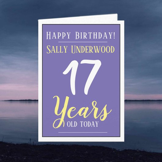 Gelukkige verjaardag 17 jaar oud kaart