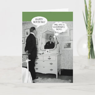 GELUKKIGE VERJAARDAG 1890 MAN PRATEN MET ZICHZELF  KAART