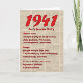 Gelukkige Verjaardag 1941 Geboortejaar Nieuws 40's Kaart (Voorkant)