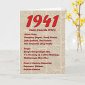 Gelukkige Verjaardag 1941 Geboortejaar Nieuws 40's Kaart (Gele Bloem)